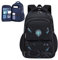 KEBEIXUAN Schulrucksack für Jungen Kühlschranktür-Stil Schultaschen Rucksäcke für Grundschule Mittelschule Teenager Jungen Kinder (Schwarz)
