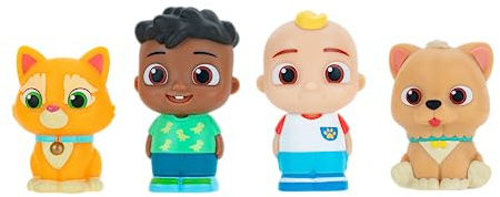 CoComelon Best Friends & Pets 4-Figure Set - Includes JJ, Cody, Bingo the Dog, and Pickles the Cat - Toys for Kids, Infants, and Preschoolers