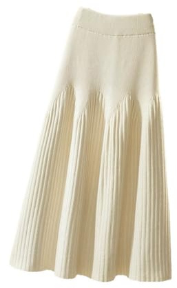 SUIUOI Faldas de Pana para Mujer Falda Larga de Pana, A-Line Faldas Plisadas de Tartán Invierno Otoño Midi Faldas Largas, Elástica Vintage Elegante Avellanada, Aldas Plisadas Casual Fiesta