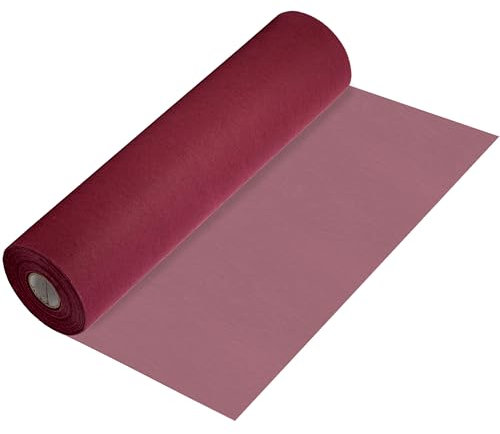 100%Mosel Non-Woven Table Runner, Bordeaux Red (30 cm x 25 m), Decorative Table Runner, Elegant Table Decoration for Birthdays and Weddings, Colourful Decoration for Special Occasions