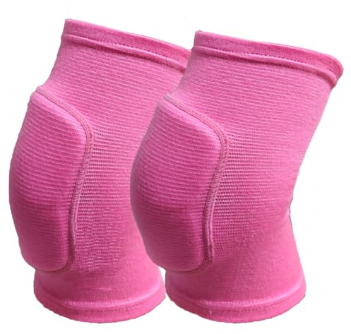 xingjieyun Anti slip sponge,soft and breathable men's,women's,girls',and children's knee pads suitable for sports scenes such as volleyball,dance,yoga,wrestling,running,cycling,etc (Pink, L)
