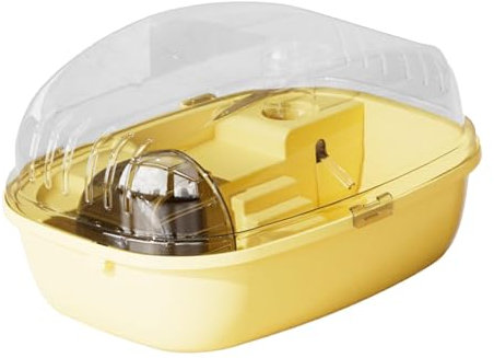Colcolo Habitat Hamster Cage,Ventilation,Transparent Openable Top,House Small Animal Cage for Rats,Mice Gerbils Small Animals, yellow