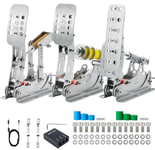 Simjack UT Sim Racing Pedals 200KG Load Cell Brake Pedal PC Racing Simulator Pedals Pressure Sensor HE Hydraulic Pedal (UT-P3-H2)