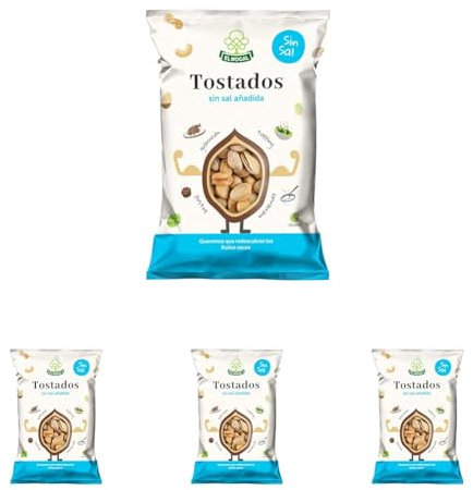 EL NOGAL Frutos Secos Pistacho Tostado Sin Sal Bolsa, 100 G (Paquete de 4)