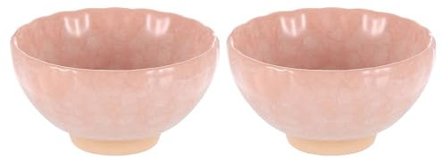 QUARKZMAN 2Pcs Cuenco de Matcha Japonés 4.23Oz Juego de Té Gong Fu Tradicional Taza de Té de Cerámica Mate Japonesa sin Asa Taza de Té Grande de Porcelana para Té Matcha Café Bebidas, Rosa