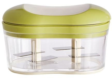 pofluany Garlic Chopper, Manual Press Chopper, Garlic Chopper Mini Garlic Press Mincer Manual Food Chopper Hand Push Garlic Cutter Portable Food Chopper for Vegetables Fruits Kitchen Helper Green