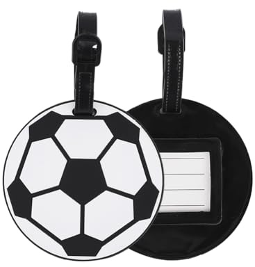 BEAMARKER 2 Etiqueta Deportiva para Maletas, Redonda de PVC, con Forma de Balón de Fútbol, Personalizada, para Maletas, Accesorios de Viaje, para Hombre Y Mujer, Bolso de Mano, Mochila Escolar.