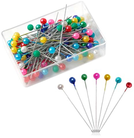 Stecknadeln mit Kopf 600 Stück Edelstahl mit Kunststoffkopf Fstecknadeln Mehrfarbig Glaskopfstecknadeln Bunte Sewing Pins für Basteln Nähen Säumen Craft,Jewelry Komponenten Dekoration