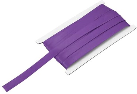 QUARKZMAN Cinta Sesgada Doble Plegada Para Coser 5/8 Pulgada X 12 Yardas Cinta De Satén Plegada Continua Para Costuras Acabados Ribetes Proyectos DIY Color Púrpura