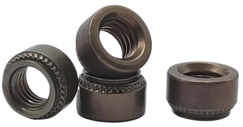Självlåsande mutter 304 rostfritt stål galvaniserat pressmutter M2 M2.5 M3 M4 M5 M6 M8 M10 Pluggmutter Maskinverktygsfästen(Black Carbon Steel,M4-1 (20Pcs))