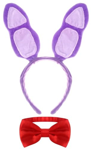 FrostyFlair Accesorios de Disfraz de Conejo, Diadema de Orejas de Conejo para Cosplay, Fantasía, Disfraz de Cuento, Joyería para el Cabello de Conejo de Felpa para Halloween y Pascua