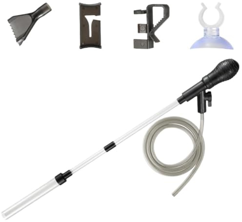 Fish Tank Siphon Pump - 317g Water Changing Vacuum | Flow Restrictor Clip Pump | Fish Tank Water Changer Suction Cup | Fit Below Aquarium Siphon For Dirt Pond Reef Turtle Garden Fountain Home