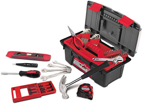 Apollo Tools DT9773 Werkzeugset für den Haushalt, 53-teilig, inkl. Werkzeugkasten und Auswahl an am meisten benötigten Werkzeugen, Grau