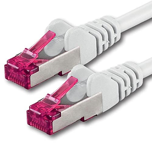 1aTTack.de 15m - blanc - 1 pièce - câble réseau CAT6a (10Gb/s) S-FTP CAT 6a Lankacable - certifié GHMT PIMF 500 MHz Cat5 Cat5e Cat6 Cat6a Cat7 pour switch, routeur, modem, Internet