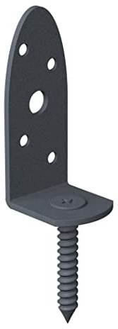 Alberts 213091 Flechtzaunhalter Ovado | L-Form | verzinkt, graphitgrau kunststoffbeschichtet | Gesamthöhe 120 mm