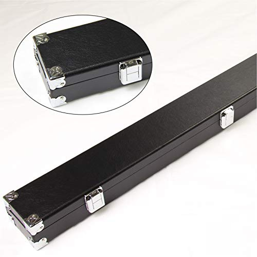 Funky Chalk Long Hard BLACK 3/4 Snooker Cue Case with REINFORCED CORNERS and Foam Lined Interior - Max Internal Length 116cm