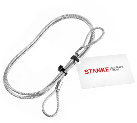Seilwerk STANKE PVC Drahtseil 6 mm 6x7 verzinkt mit Öse, Anschlagseil mit Schlaufe, Länge 2 m