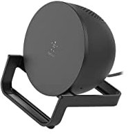 Belkin Wireless Charging Speaker (Wireless Charging Stand + Bluetooth Speaker Charger) Charge While Listening to Music, Streaming Videos, Video Calls, Black, 10W Stand + Speaker