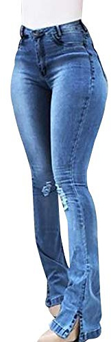 Flare Vaqueros Campana Mujer Cintura Alta Skinny Bootcut Jeans Tiro Alto Mujer Tejanos Pantalon Vaquero Pitillo Mujer Jean Mujer Fit Jeans Acampanados Talle Alto Slim Mujer Tallas Grandes Azul 2XL