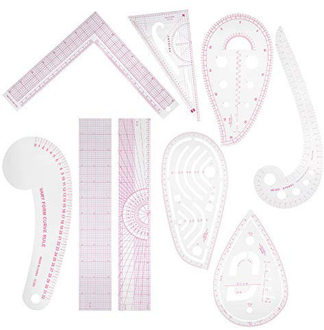 Schneider-Lineal-Set, 9-teilig, für andere Kleidungsdesign, Platten, zum Herstellen von Schnitten, Zeichnen, Quilten, Vorlagen