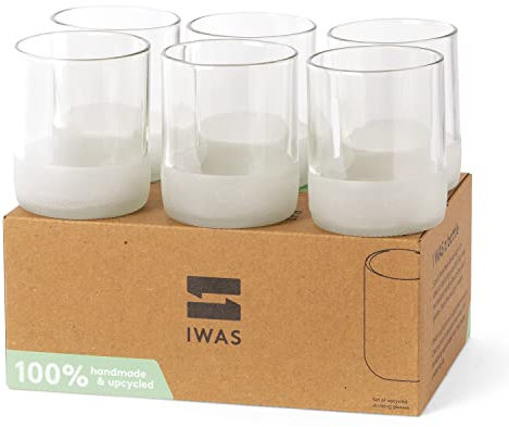 IWAS Upcycling-Trinkgläser, transparent, 250 ml, 6 Stück
