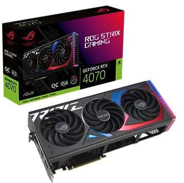 ASUS ROG Strix GeForce RTX 4070 12GB OC Edition GDDR6X Gaming Grafikkarte (Nvidia DLSS 3, PCIe 4.0, 2X HDMI 2.1, 3X DisplayPort 1.4a, Aura Sync RGB Beleuchtung, O12G)