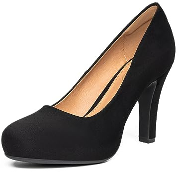 Trary Women's Shoes for Wedding Guests, 3.2IN High Heel Pumps in Black, White, Brown, Nude - Classic Vintage, Non-Slip, Comfortable, Versatile, All-Season