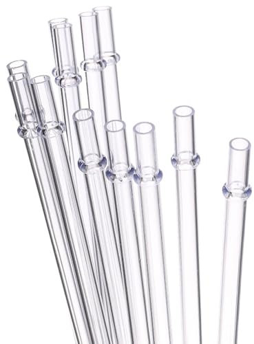 Clear Reusable Thick Tritan Plastic Straws - Extra Long, Dishwasher Safe, Set of 12 Pcs with Cleaning Brush (11 Inch)