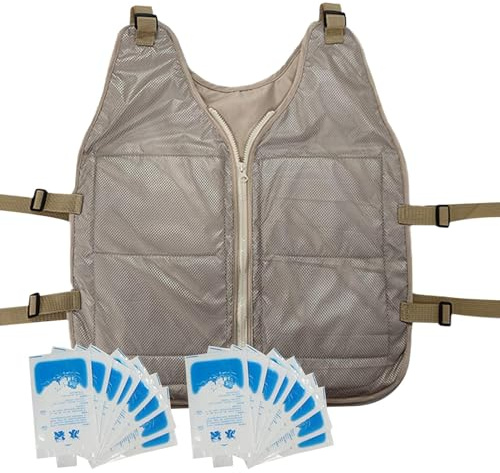 Chaleco frío de enfriamiento, chaqueta de hielo para una experiencia refrescante, chaleco de refrigeración ajustable de verano, abrigo refrescante para trabajar, correr, jardinería, cocinar, andar en