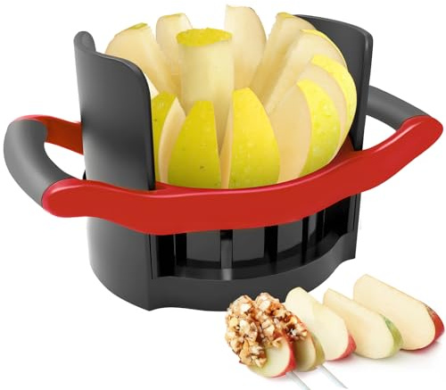 OOKUU 5.12 - Inch Large Apple Slicer, Cut 12 Thin Slices All the Way Through, HEAVY - DUTY Stainless Steel Apple Corer & Slicer for Fruits & Vegetables - Dishwasher Safe