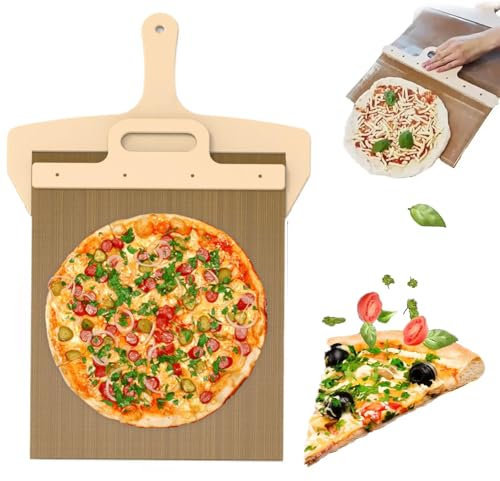 Pala per pizza da 12 pollici, 58 x 30 cm, con manico e panno da forno antiaderente per pizza, pala scorrevole per un facile trasferimento di pizza, pane, torte, accessori per pizza