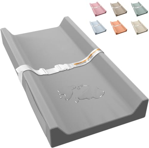 JVEOO Vegan Leather Baby Changing Pad, Waterproof & Wipeable Soft Diaper Changing Mat 32 x 16.6 Comfortable Infant Changing Station for Dresser & Table