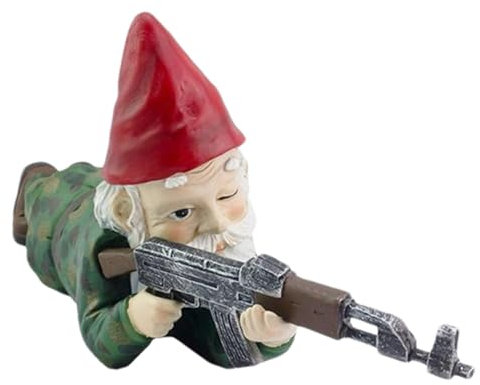 Gazocua Harz Ornamente,Harz ZwergOrnamente,Armee Gartenzwerge,Lustige Armee Mit Waffen Gartendekoration,für Arbeitszimmer,Garten,Innenhof,Rasen,Schlafzimmer