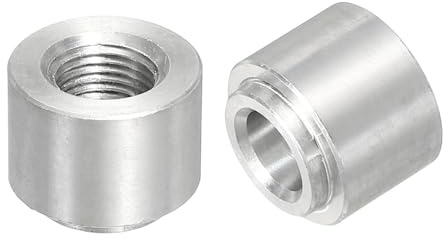 sourcing map 2 raccordi a saldare NPT femmina da 1/8, diametro esterno 1,8 cm. x 1,5 cm di lunghezza in alluminio NPT femmina a saldare su tappo a gradino, colore argento