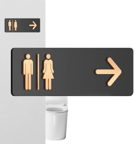 Toalett Skylt Akryl Toalett Riktningsskylt | Självhäftande WC Skylt För Företag Kontor Offentlig Restaurang Tvätt Shoppingcenter