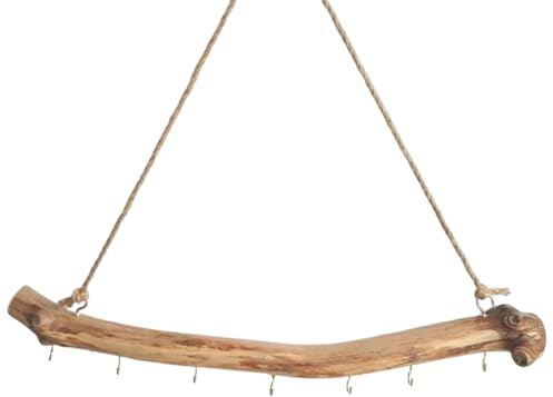 Rustikaler Holzzweig zum Aufhängen, natürliches Treibholz, Wanddekoration mit Haken für Schmuck, Hüte, Schals, Kopfhörer und Schlüssel, dekorativer Ast aus Holz für Zuhause, Schlafzimmer, Wohnzimmer