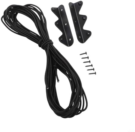 Hosrivae Kit de cuerda de tensión para armario de pared, barco RV, barrera de seguridad de acero negro con alambre de 10 m, accesorios de modificación anticaídas
