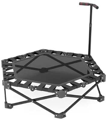 Trampoline de fitness pour intérieur, pliable, hauteur réglable, hexagonal, max. 150 kg
