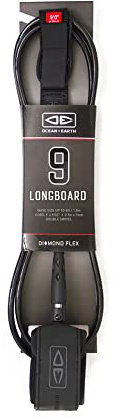 Ocean and Earth Longboard Regular 9ft 0 Moulded Surf Leash 9 feet Black