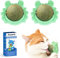 Aucenix Catnip Balls Toy for Cat, Wall Catnip Roller for Cat Licking, Teeth Cleaning Dental Edible Kitten Toy, Natural Rotating Cat Toy (Green-2pcs)