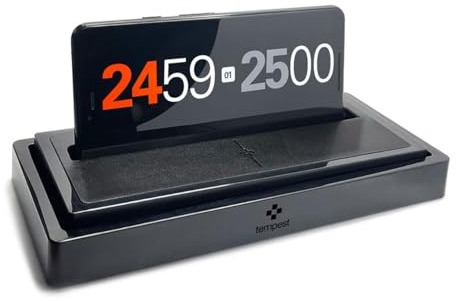 Tempest Classic Chess Clock/Dock - Transforms Any Phone into The Simplest, Customizable Chess Clock, Tabletop Game and Productivity Timer. Bundled iOS and Android app