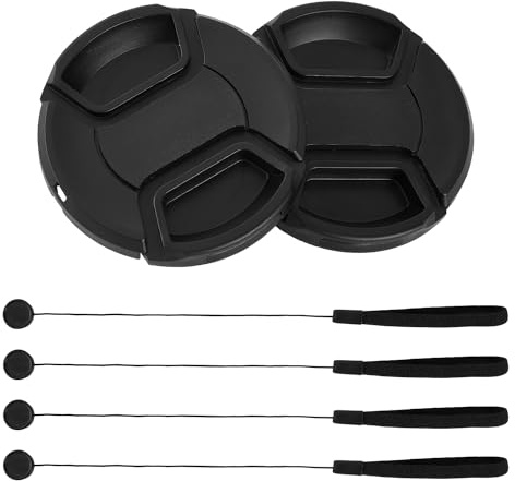 ZZJMCH 2 Pack 55mm Snap-On Center-Pinch Lens Cap, Extra Strong Springs, Camera Lens Cover, Made from 100% Recycled Plastic - Compatible with Nikon, Canon, Sony & Other DSLR Cameras