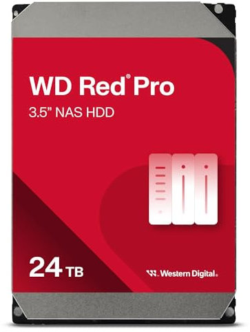 WD Red Pro 24TB NAS 3.5 Internal Hard Drive - 7200 RPM Class, SATA 6 Gb/s, CMR Recording Technology, 512MB Cache