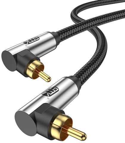 EMK Cavo per Subwoofer 90 Gradi, RCA ad Angolo Retto, Audio Coassiale e Digitale per Amplificatore, Altoparlante, Soundbar, Home Cinema e Sistemi HiFi (5FT/1,5 m)