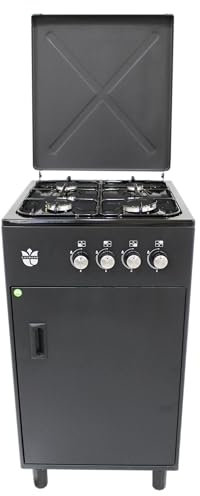 Gasmann 50cm Standherd SHG5050F weiß mit Flaschenfach Propan 50 mbar 4 Gas-Kocher /1 m Gasschlauch und Regler