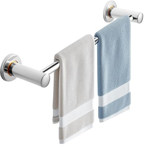 Shoze Stainless Steel Towel Bar Rail Single Towel Rail Stainless Steel Bathroom Towel Holder Round Towel Bar Bail Towel Rails Wall Mounted For Kitchen Bathrooms (60CM)