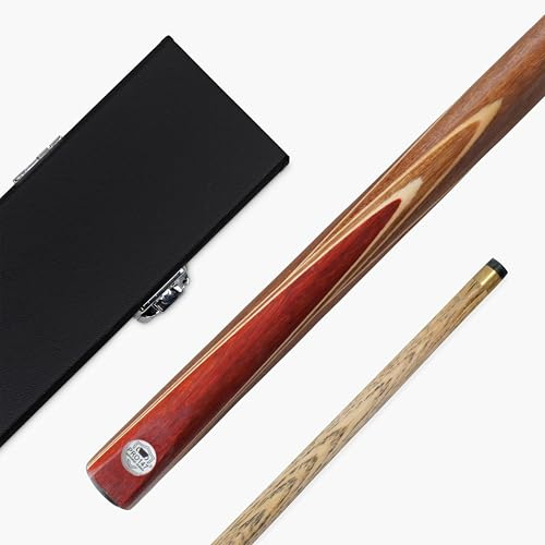 PRO147 FALCON 2 Piece Centre Joint Traditional Matching Ash Snooker Pool Cue with Machine Spliced Butt and 9.5mm Tip (Cue + Hard Case)