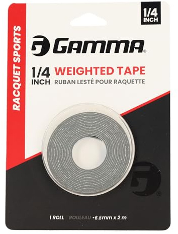 Gamma Weighted Tape – Adjustable Paddle & Racquet Weight for Enhanced Control, Power & Speed – Customizable Tape for Pickleball, Tennis, Padel - Gray, 1/2 Roll