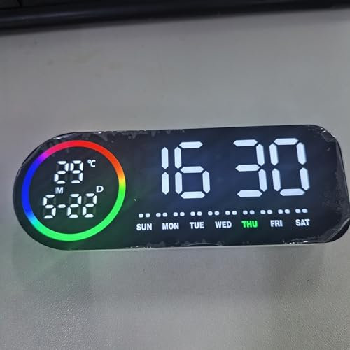 Diboniur Digital Alarm Clock with Dual Customizable Alarms, Snooze, Type-C/Battery Power-Off Memory, Countdown Function, Digital Clock for Kids Adults, Black, Grand