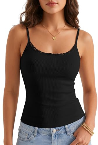 DUOEASE Debardeur Femme D'été sans Manches Col U Top Basic Spaghetti Haut Femme Chic et Elegant